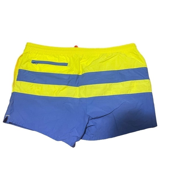 VINTAGE Yellow & Blue Woolrich Swim Trunks w/Pockets & Drawstrings - Picture 5 of 6